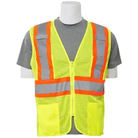 Mesh Two-Tone Safety Vest with Zipper Large Special Offer
