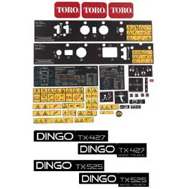 Dingo TX 427, TX 525 Decal Kit Must Have