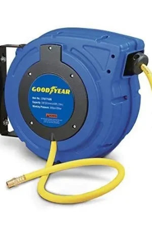 Goodyear Air Hose Reel - 3/8" x 50' Ft, 3' Ft Lead-In Hose, 1/4" NPT Connections Exclusive Offer