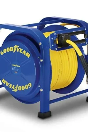 Goodyear Portable Air Hose Reel - 3/8" x 100' Ft, 3/8" MNPT Fittings Fast Shipping