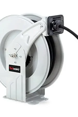 Trusted Brand ReelWorks Grease-Hose-Reel Retractable 1/4" Inch x 50' Ft Long Premium Commercial Steel