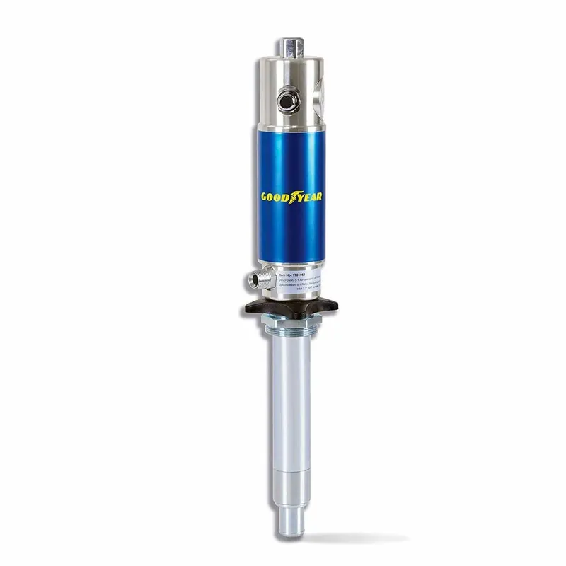 Genuine Goodyear Air-Powered Oil Transfer Drum Pump - 5:1, 3.2GPM, 1/4" NPT Air Inlet, 1/2" NPT Male Oil Outlet