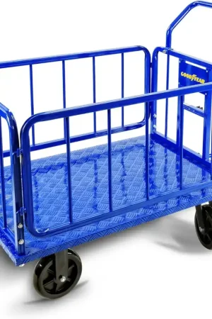 Goodyear Heavy-Duty Cargo Trailer - 1200 lbs Capacity, 8" Casters, Electric Tugger Cart Compatible Luxury