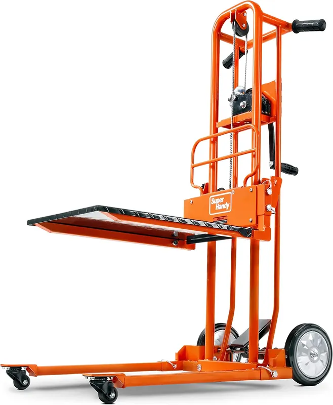 Pre-Owned SuperHandy Material Lift / Warehouse Stacker 330Lb 40" Max Lift w/ 8" Wheels, Swivel Castors Top Pick