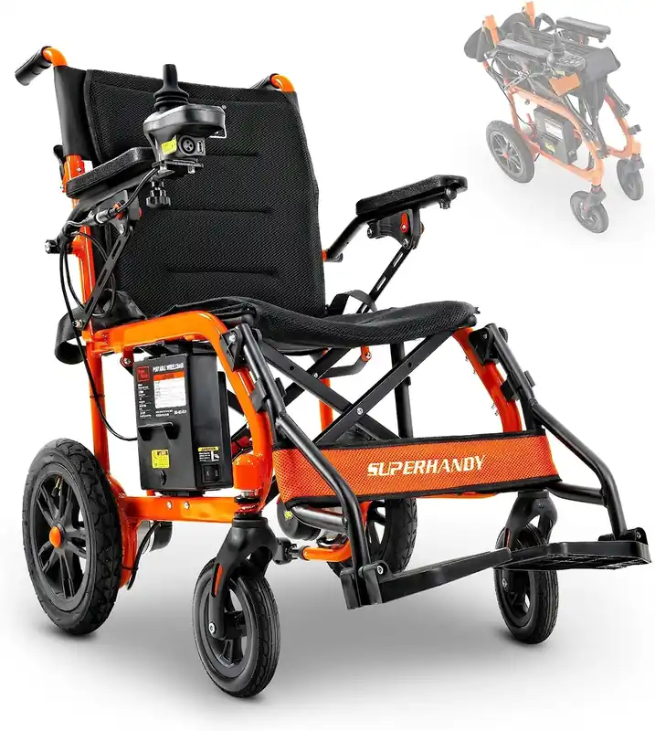 Fan Favorite Pre-Owned SuperHandy GoRide Electric Wheelchair - 250W Motors, Electromagnetic Braking - Lightweight Supports up to 220lbs