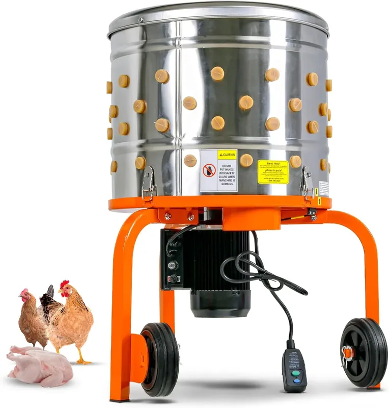 Certified Refurbished SuperHandy Electric Chicken Plucker - 20" Drum Stainless Steel Poultry Processor 120V Corded