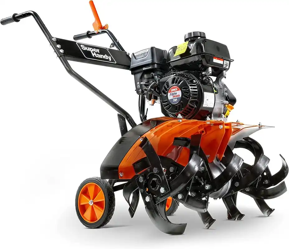 Direct From Factory Pre-Owned SuperHandy Garden Tiller Pro - 7HP Engine, Adjustable Tines, 27" Tilling Width