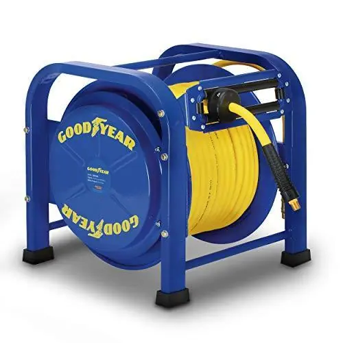 Get Yours Pre-Owned Goodyear Portable Air Hose Reel - 3/8" x 100' Ft, 3/8" MNPT Fittings