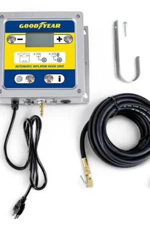 Goodyear Automatic Inflator Head Unit - Digital air Pressure Controller with air Chuck & Hose, 1/4" NPT Fittings, LCD Display, for use with External air Compressor, 10–145 PSI Range Hot Deal