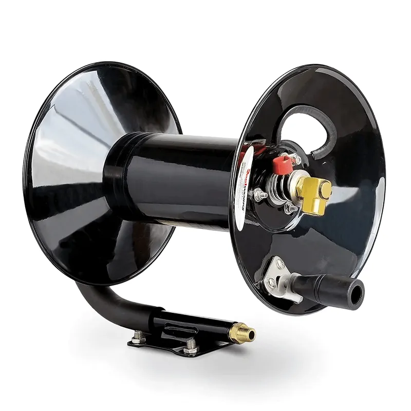 Pre-Owned ReelWorks Mountable Manual Hose Reel Crank - Fits up to 100' Ft of 3/8" Air Hose, Max 300 PSI Deal