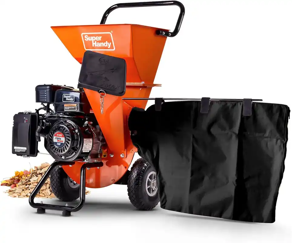 Pre-Owned SuperHandy Wood Chipper Shredder Mulcher - Heavy-Duty 7HP, 3-in-1 Multi-Function Certified