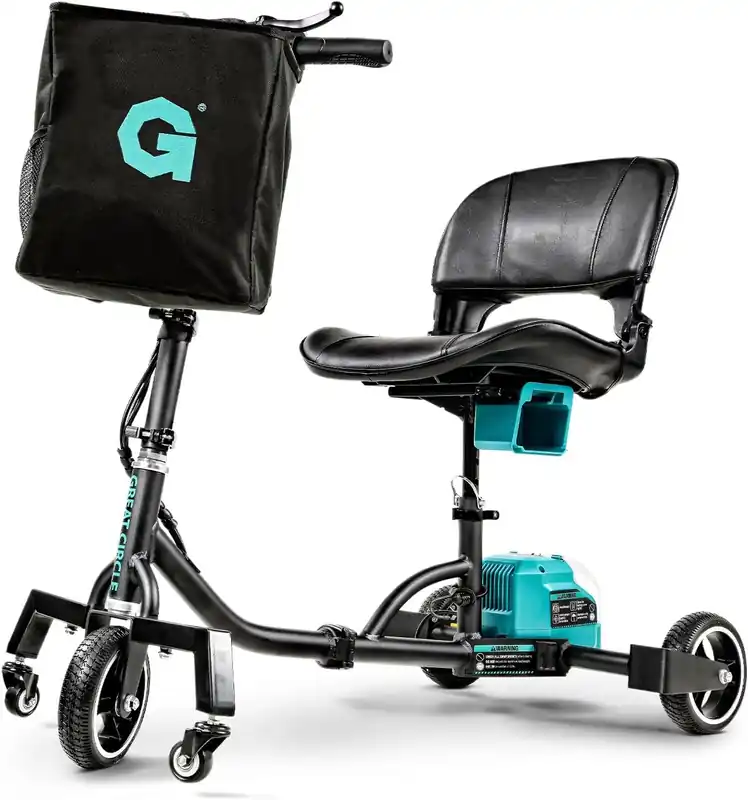 Best Seller Pre-Owned G Mobility Scooter – 3 Wheels, 35 lb Folding Aluminum Frame, Anti-Tip Footrests, Includes (1) 48V 2Ah Li-Ion Battery and Charger, Supports 275 lbs, Airline Friendly