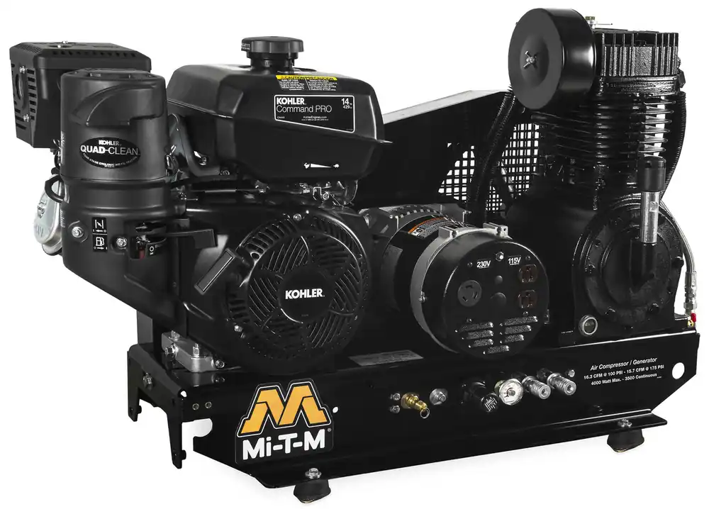 Mi-T-M AG2-SK14-B 13 HP Kohler Powered Base Mount Air Compressor/Generator Combo Next Day Delivery