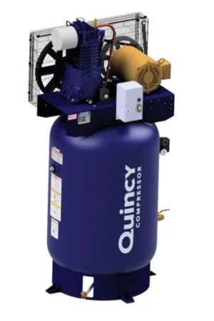 Direct From Factory Quincy 410S1D12VCBM 10 HP 230 Volt Single Phase Two Stage 120 Gallon Vertical Air Compressor - Max