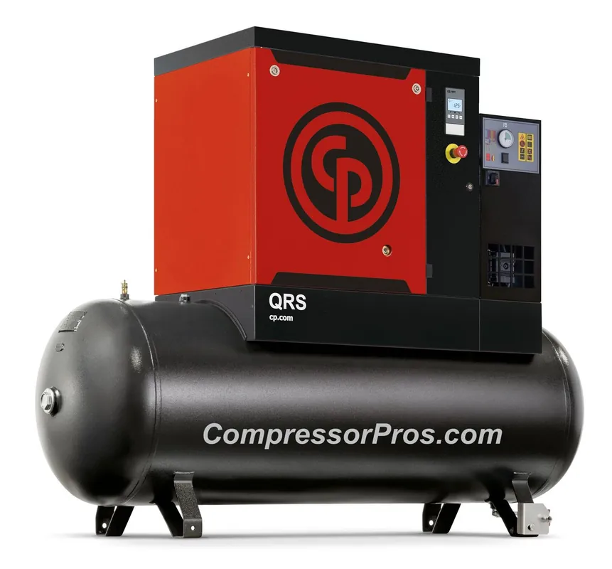 Mega Sale Chicago Pneumatic QRSM 20 TMD-3 20 HP Tank Mount Rotary Screw Air Compressor with Dryer