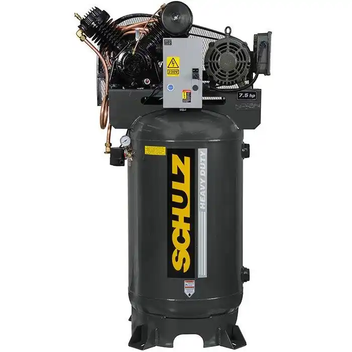 Budget Schulz 7580VV30X-3 7.5 HP 208-230 Volt Three Phase Two Stage 80 Gallon Vertical Air Compressor