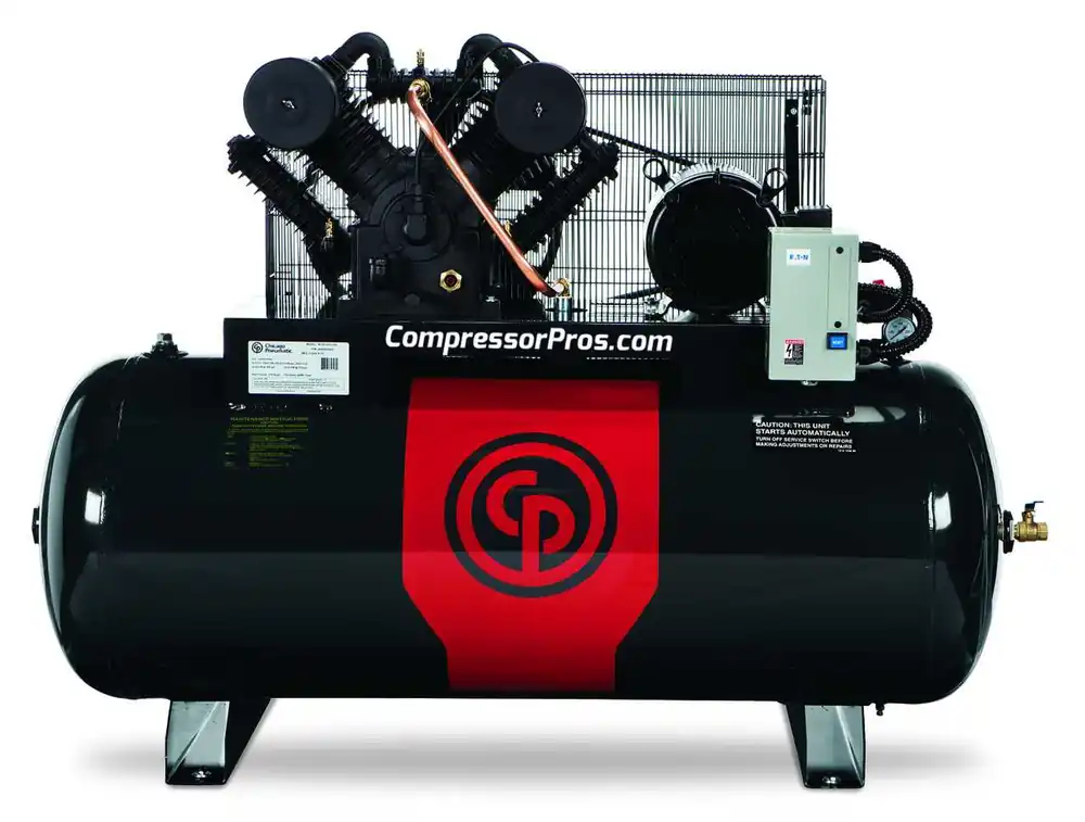 Sale Chicago Pneumatic RCP-C10123HS4 10 HP 460 Volt Three Phase Two Stage Cast Iron 120 Gallon Air Compressor