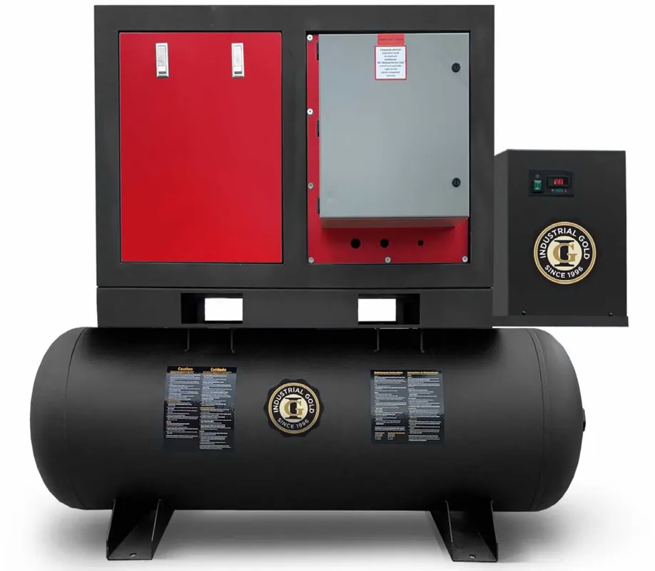 Industrial Gold R103ENC3-CDR 10 HP 208/230 Volt Three Phase Rotary Screw Air Compressor with Dryer Same Day Shipping