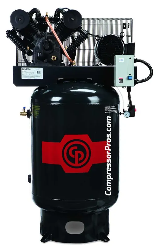 Authentic Chicago Pneumatic RCP-C10123V 10 HP 230 Volt Three Phase Two Stage Cast Iron 120 Gallon Full Featured Air Compressor