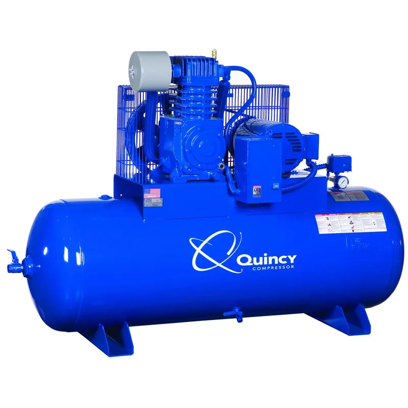 Quincy QP 553DS80HCA46 5 HP PRO, 460 Volt Three Phase, Two Stage, 80 Gallon Horizontal Air Compressor Affordable