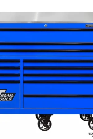 Extreme Tools RX552512RCBLBK-X RX Series 55" 12 Drawer Roller Cabinet Blue with Black Handles Buy Online