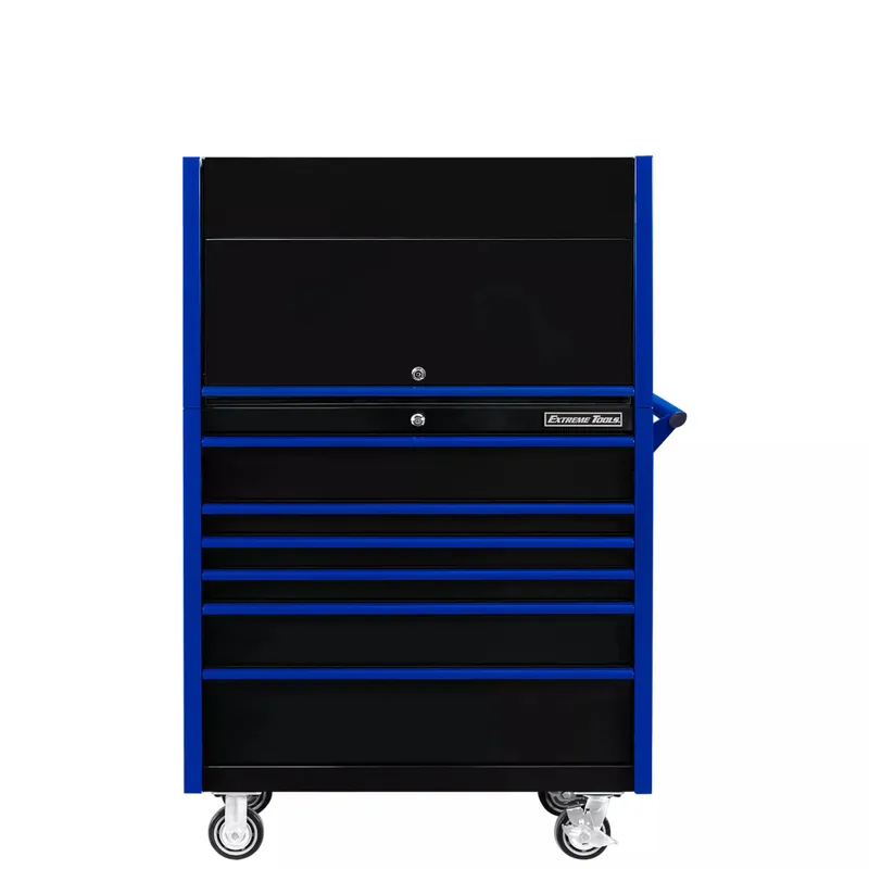 Cheap Extreme Tools DX4107HRKU 41" Power Workstation and Roller Cabinet Combo - Black with Blue Pulls