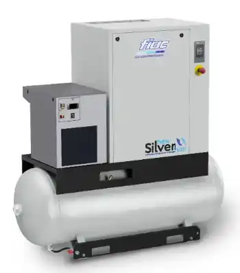 New Release fiac NS D 10/270 Silver Series 10 HP 208/240 Volt 3 Phase Tank Mount Rotary Screw Air Compressor with Dryer