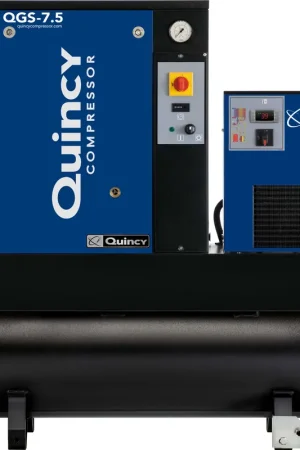 Top Rated Quincy QGS 7.5 TMD-1 7.5 HP 230 Volt Single Phase 60 Gallon Tank Mount Rotary Screw Air Compressor with Dryer
