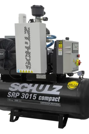 High Quality Schulz SRP 3015 Compact-II 15 HP 460 Volt Three Phase Open Rotary Screw Compressor