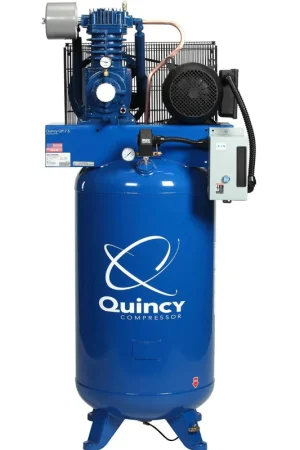 Budget Quincy QP 573DS80VCA46 7.5 HP PRO, 460 Volt Three Phase, Two Stage, 80 Gallon Vertical Air Compressor