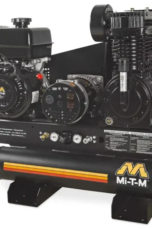 Mi-T-M AG2-SM14-08M1E 14 HP Mi-T-M Engine Powered Twin Tank Air Compressor/Generator Combo Electric Start Save Now