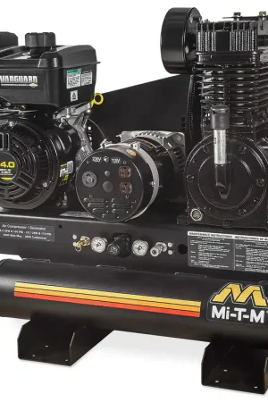 Mi-T-M AG2-SV14-08M1E 13 HP Briggs Vanguard Engine Powered Twin Tank Air Compressor-Generator Combo Electric Start Certified