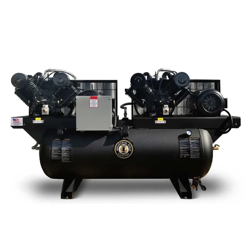 While Supplies Last Industrial Gold DCI7523E240H10P4 2 x 7.5 HP 460V Three Phase Duplex Air Compressor 240 Gallon Tank