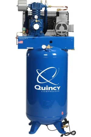 Quincy QP 573D80VCA46M 7.5 HP MAX, 460 Volt Three Phase, Two Stage, 80 Gallon Vertical Air Compressor New Release