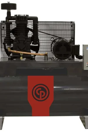 Chicago Pneumatic RCP-338HS 5 HP 230 Volt Three Phase Two Stage 80 Gallon Horizontal Air Compressor Fresh Stock