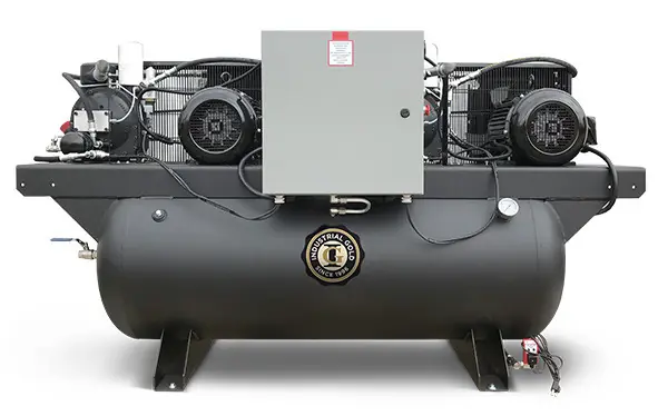 Clearance Industrial Gold DR73H123 2 x 7.5 HP 230 Volt Three Phase Duplex Rotary Screw Air Compressor