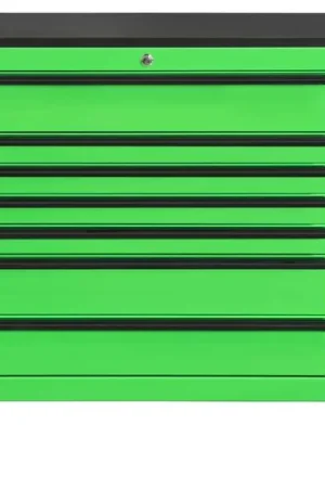 Fresh Stock Extreme Tools DX722117RCGNBK - DX Series 72", 17 Drawer, 21" Deep Roller Cabinet - Green with Black Drawer Pulls