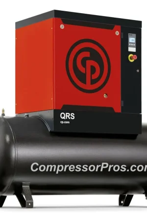 Authentic Chicago Pneumatic QRS 10 TM-3 10 HP 3 Phase Rotary Screw Tank Mount Air Compressor - 125 psi