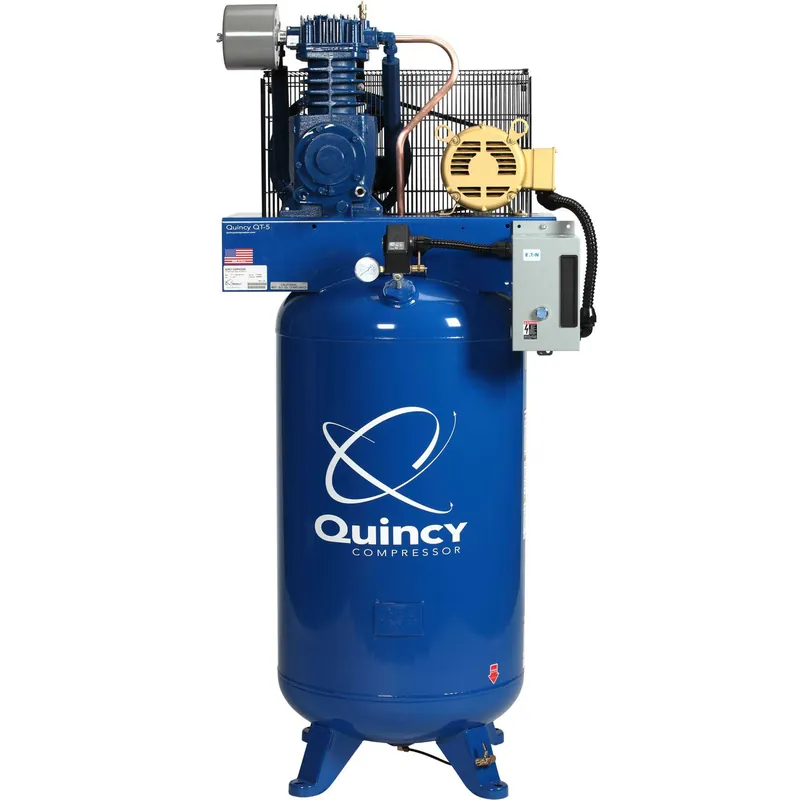 Buy Today Quincy 453DS80VCB20 (253DS80VCB20) 5 HP PRO, 200 Volt Three Phase, Two Stage, 80 Gallon Vertical Air Compressor