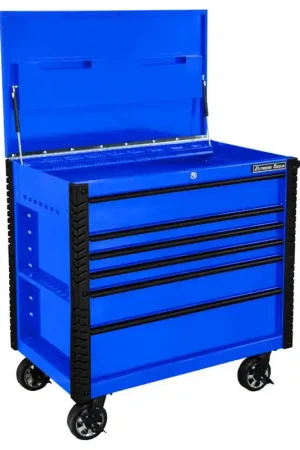 Best Choice Extreme Tools EX4106TCBLBK 41" 6 Drawer Tool Cart - Blue with Black Drawer Pulls