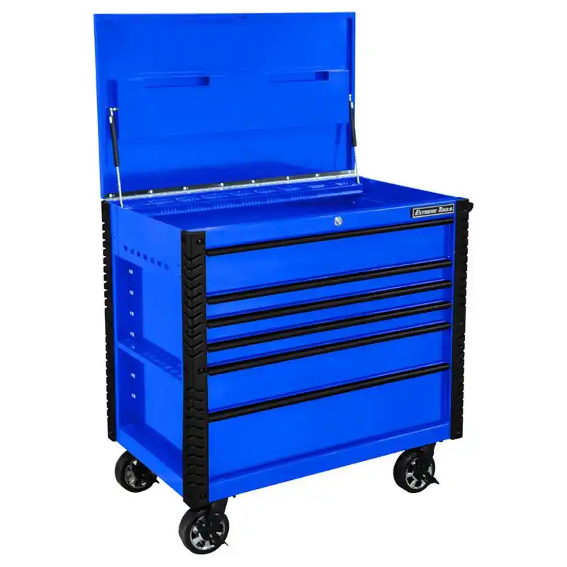 Best Choice Extreme Tools EX4106TCBLBK 41" 6 Drawer Tool Cart - Blue with Black Drawer Pulls