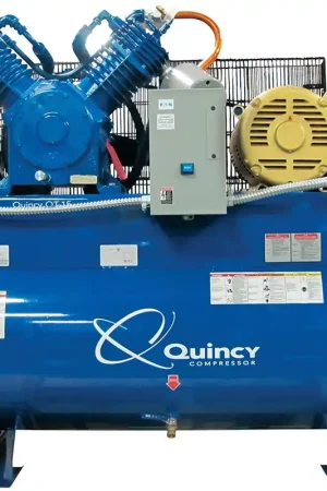 While Supplies Last Quincy 4153DS12HCA23P 15 HP QT PRO+, 230 Volt Three Phase, Two Stage, 120 Gallon Horizontal Air Compressor