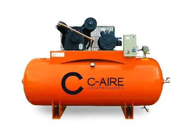 C-Aire A050H080-1230 5 HP Single Phase Two Stage 80 Gallon Horizontal Air Compressor Professional Grade