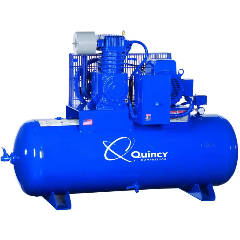 Best Price Quincy 5103DS12HCA20 10 HP QP PRO, 200 Volt Three Phase, Two Stage, 120 Gallon Horizontal Air Compressor