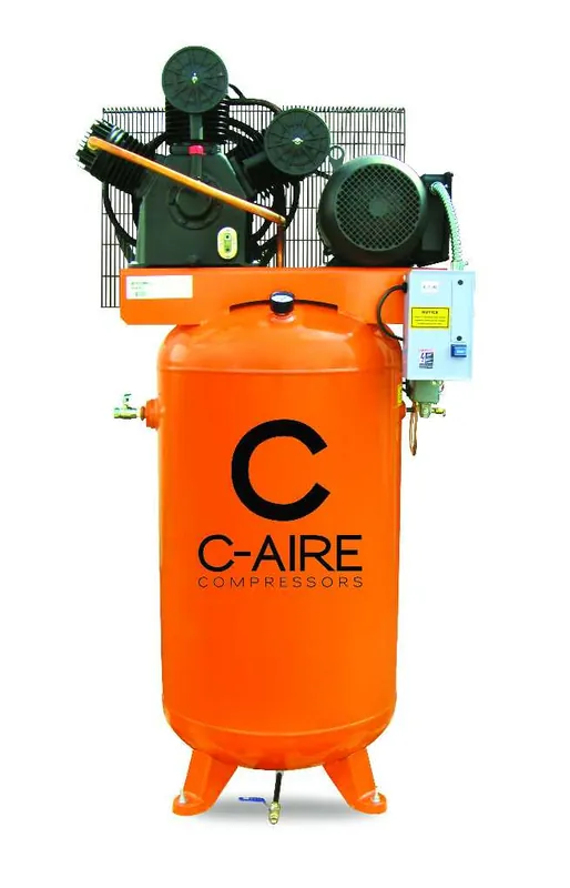 Fast Shipping C-Aire A075V120-3230FP 7.5 HP 208-230 Volt 3 Phase 120 Gal.