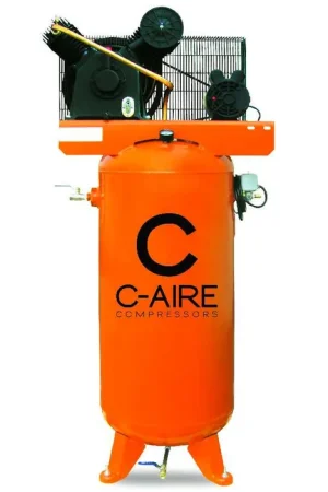Final Sale C-Aire A050V060-1230FP 5 HP 230 Volt Single Phase Two Stage 60 Gallon Air Compressor Fully Packaged