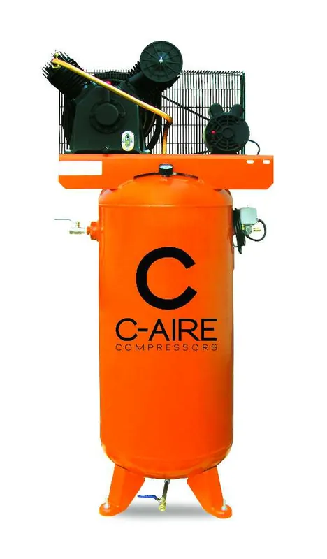 Final Sale C-Aire A050V060-1230FP 5 HP 230 Volt Single Phase Two Stage 60 Gallon Air Compressor Fully Packaged