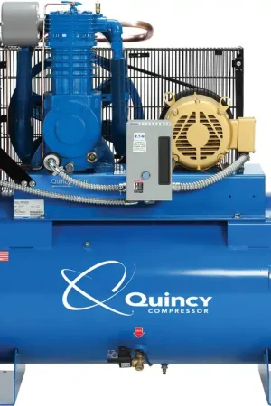 One Day Deal Quincy 4103D12HCB23M 10 HP MAX, 230 Volt Three Phase, Two Stage, 120 Gallon Horizontal Air Compressor