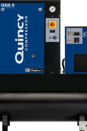 Quincy QGS 5 TMD-3 5 HP 230/460 Volt Three Phase, 60 Gallon Horizontal Rotary Screw Air Compressor with Dryer Don't Miss Out