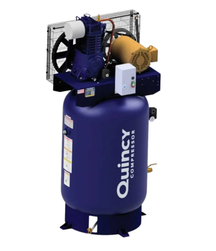 Buy Today Quincy 410S1D12VCBP 10 HP 230 Volt Single Phase Two Stage 120 Gallon Vertical Air Compressor - PRO PLUS